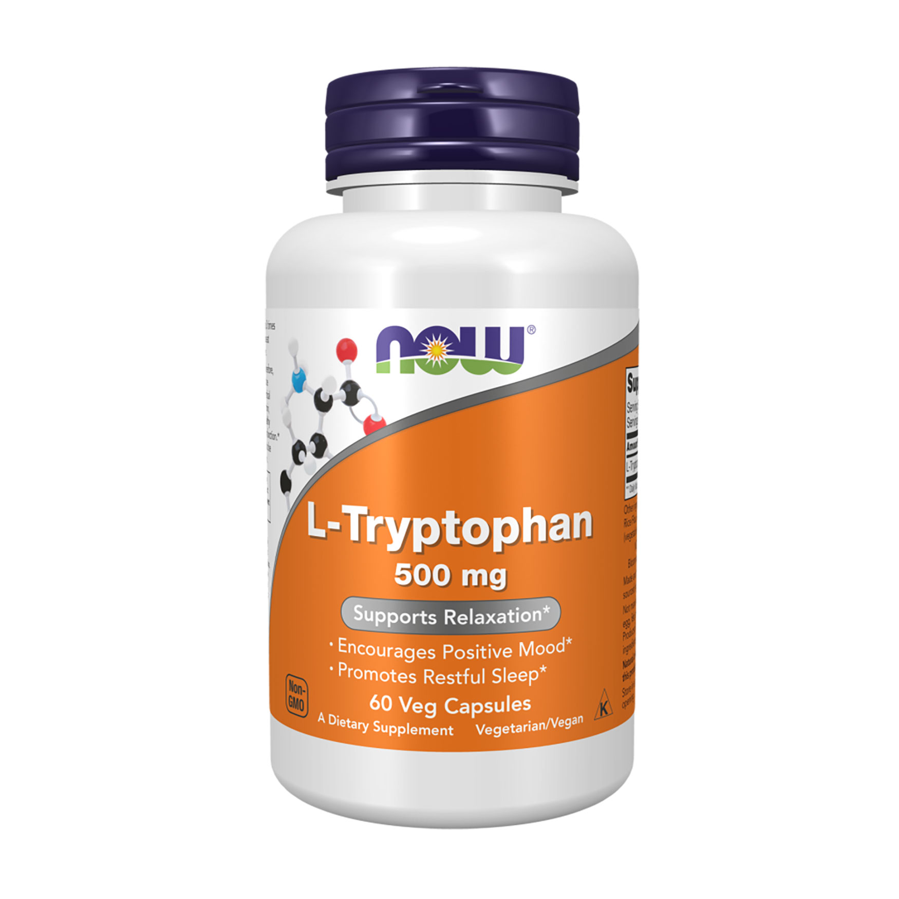 L-Триптофан NOW foods L-Tryptophan 500 мг, 60 капсул